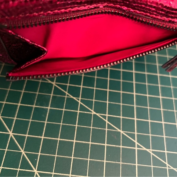 Mz Wallace Red  Sparkle Leather Greta Wallet - Picture 4 of 10
